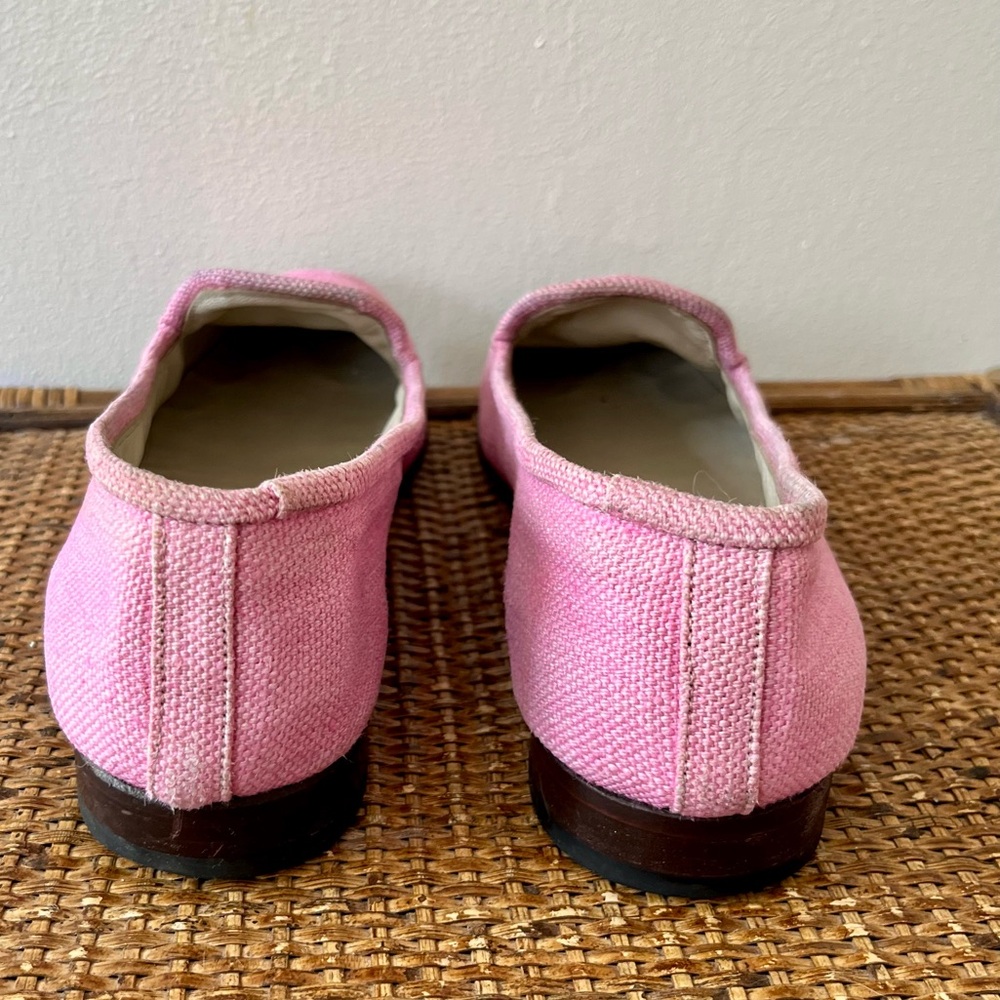 Stubbs & Wootton Pink Embroidered Floral Canvas Loafers - Picture 3 of 7